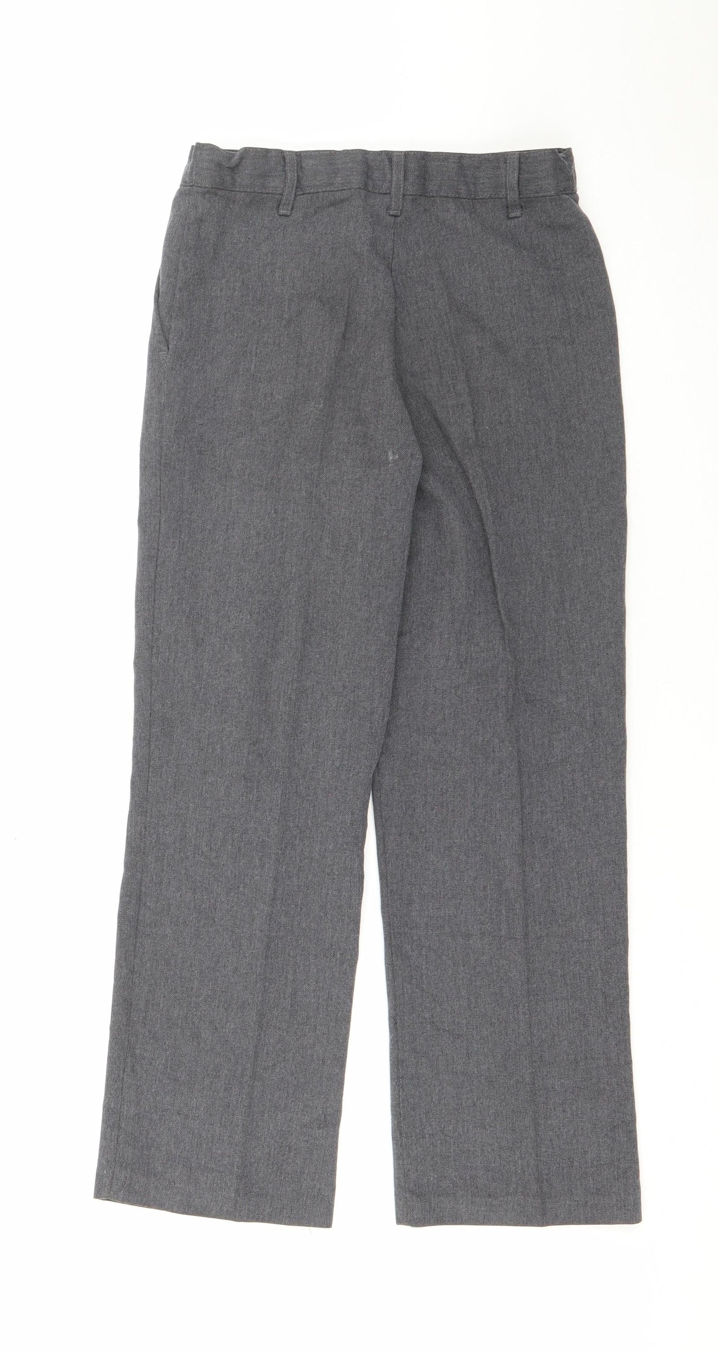 George Boys Grey  Polyester Cropped Trousers Size 8-9 Years  Regular Zip