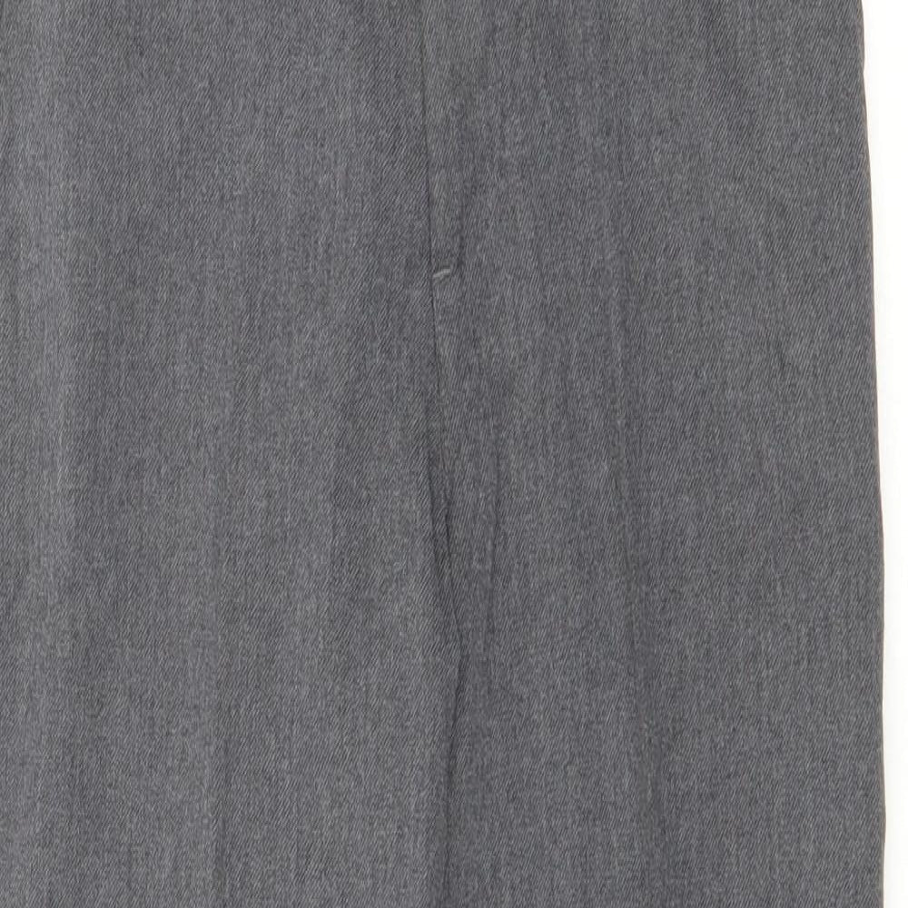 George Boys Grey  Polyester Cropped Trousers Size 8-9 Years  Regular Zip