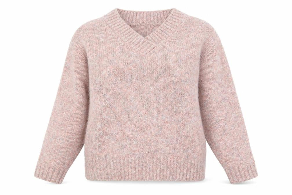 TU Womens Pink V-Neck  Acrylic Pullover Jumper Size S