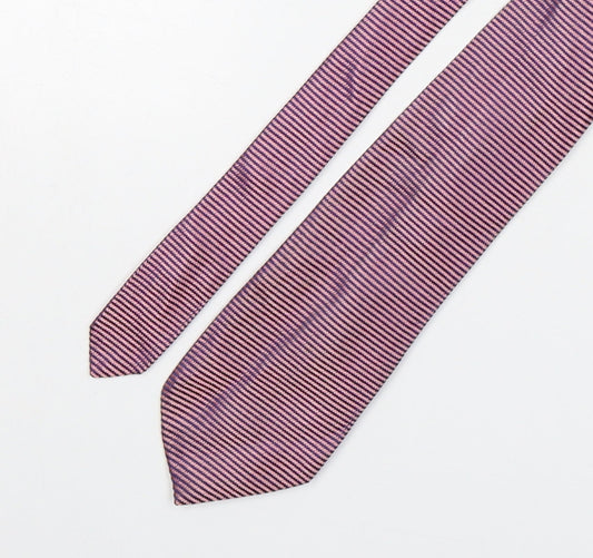 Fraser  Mens Multicoloured Striped Silk Pointed Tie One Size
