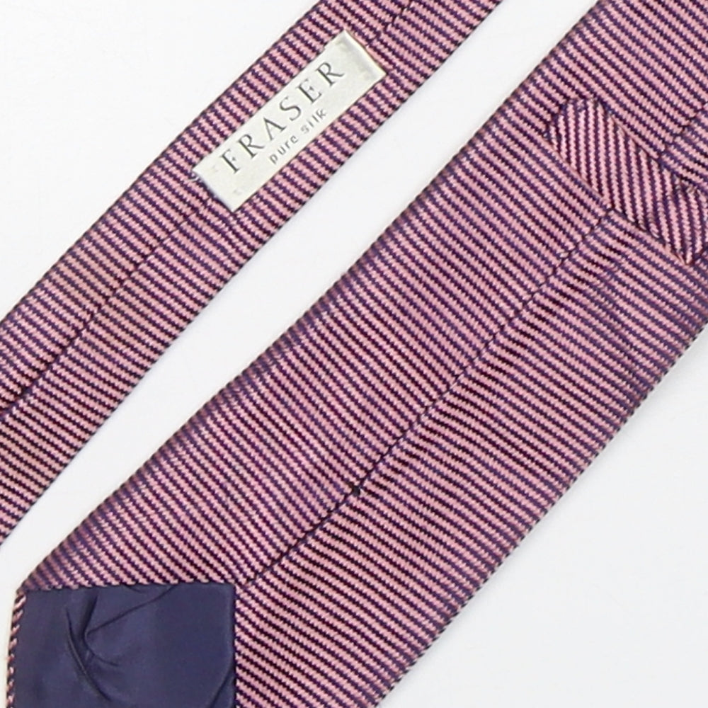 Fraser  Mens Multicoloured Striped Silk Pointed Tie One Size