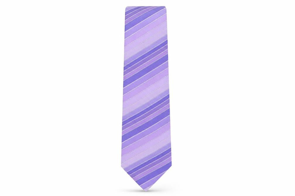 Michelsons of london  Mens Purple Striped Polyester Pointed Tie One Size