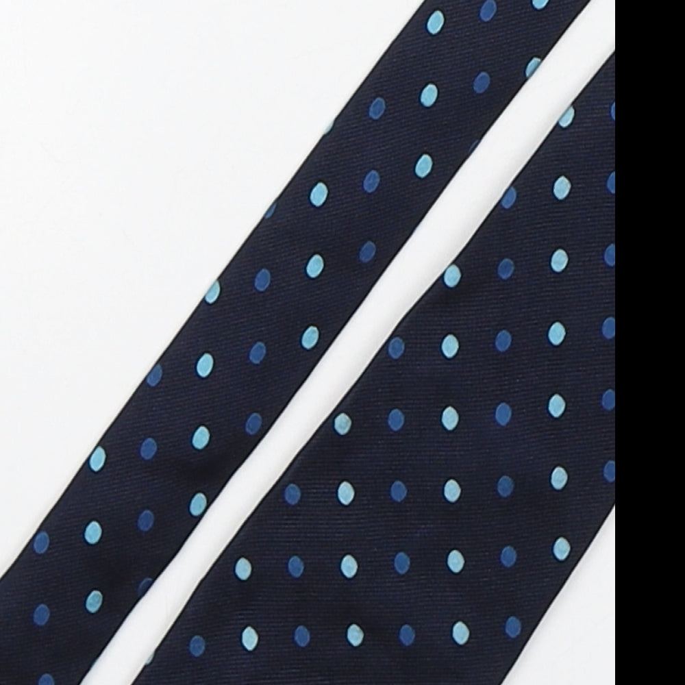 Blakes Mens Blue Polka Dot Silk Pointed Tie One Size