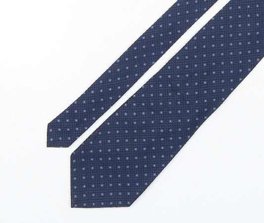 Blazer  Mens Blue Geometric Silk Pointed Tie One Size