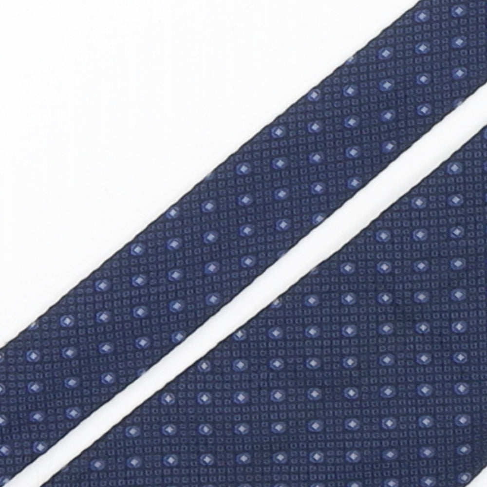 Blazer  Mens Blue Geometric Silk Pointed Tie One Size