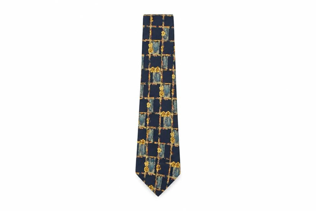 Marks & Spencer Mens Multicoloured Plaids & Checks Silk Pointed Tie One Size