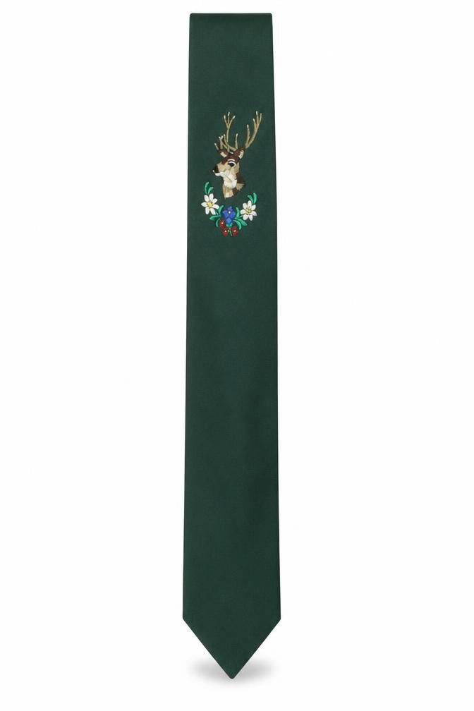 austrianlook Mens Green  Polyester Pointed Tie One Size - Deer