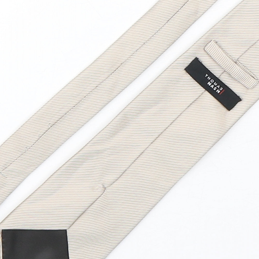 Thomas Nash Mens Beige  Silk Pointed Tie One Size