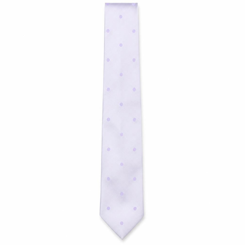 PINK Mens Purple Polka Dot Silk Pointed Tie One Size