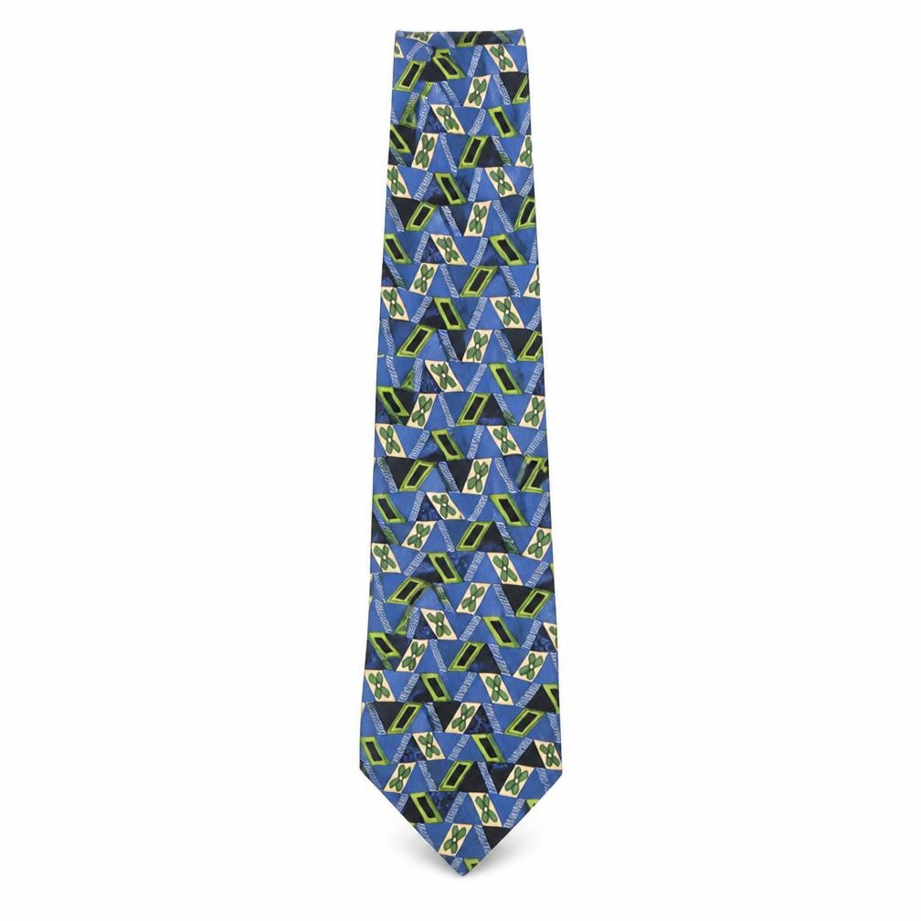 James Barry Mens Multicoloured Geometric Silk Pointed Tie One Size