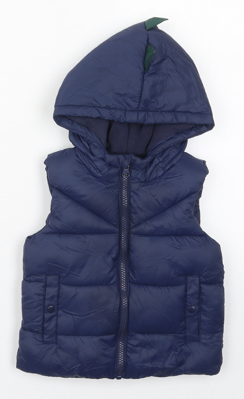Matalan Boys Blue   Gilet Coat Size 12-18 Months   Zip - Hood Spikes