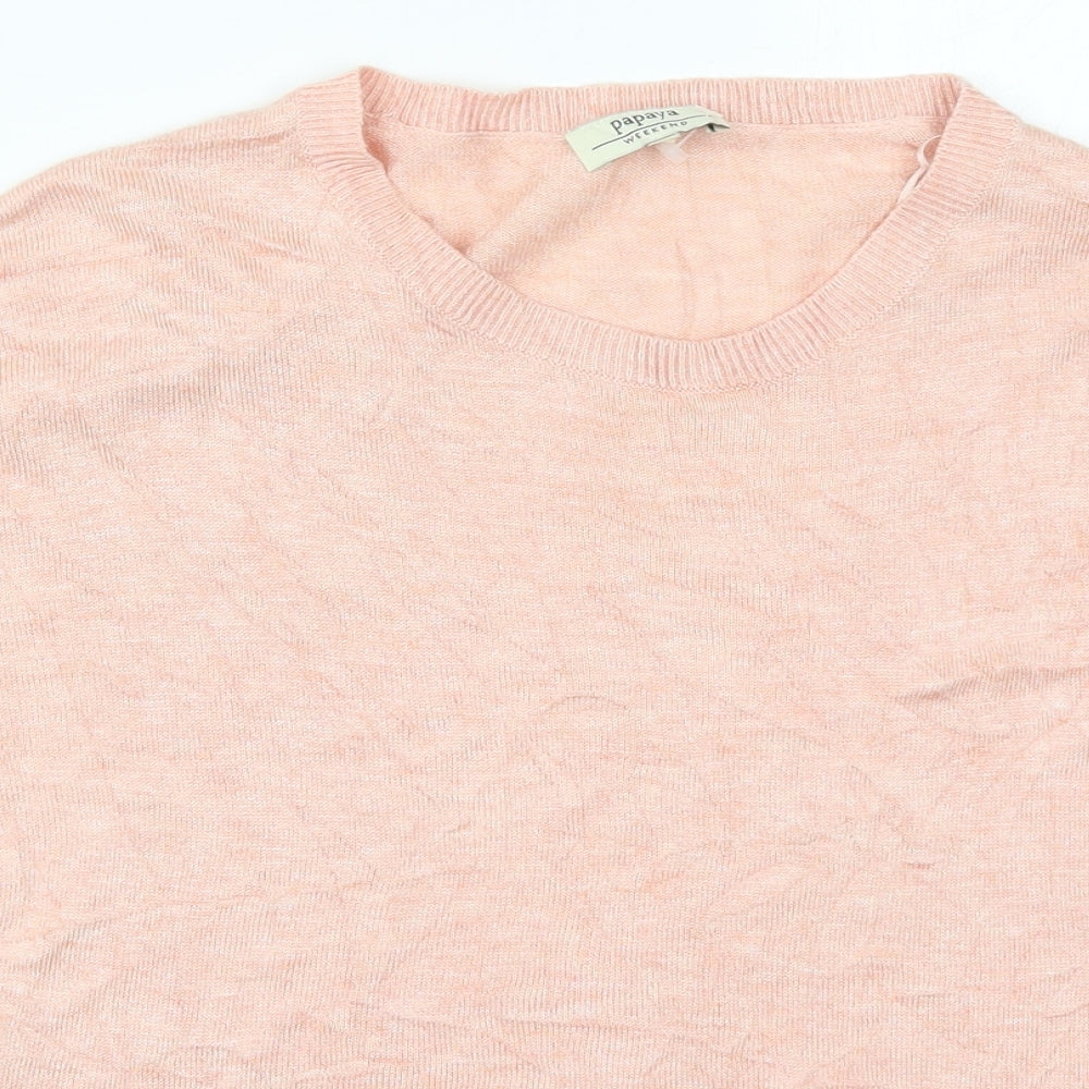Matalan Womens Pink Crew Neck  Viscose Pullover Jumper Size M