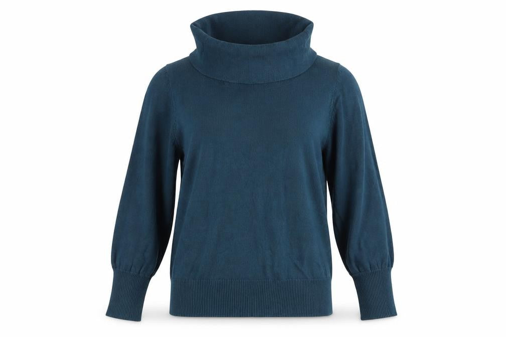 Marks & Spencer Womens Blue High Neck  Viscose Pullover Jumper Size 10