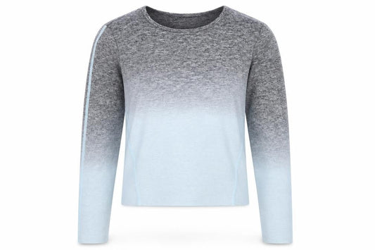 Jeff & Co Girls Grey  Nylon Cropped T-Shirt Size 9-10 Years Round Neck  - Ombre, Activewear