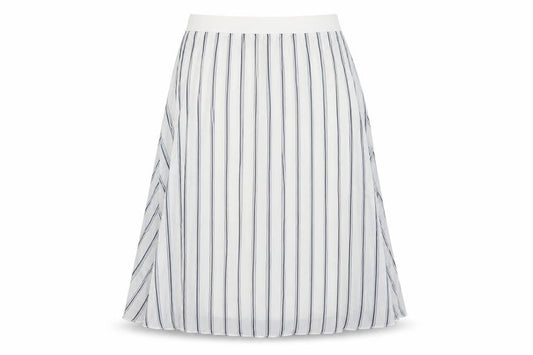 Atmosphere Womens White Striped Polyester Pleated Skirt Size 8    -