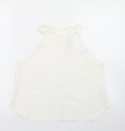 Boohoo Womens White  Polyester Basic Blouse Size 12 Halter