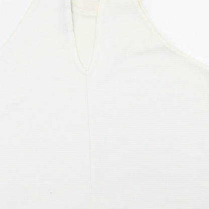Boohoo Womens White  Polyester Basic Blouse Size 12 Halter