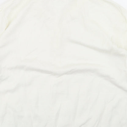 Preloved H&M Womens White  Acrylic Basic Polo Size M Collared - Label