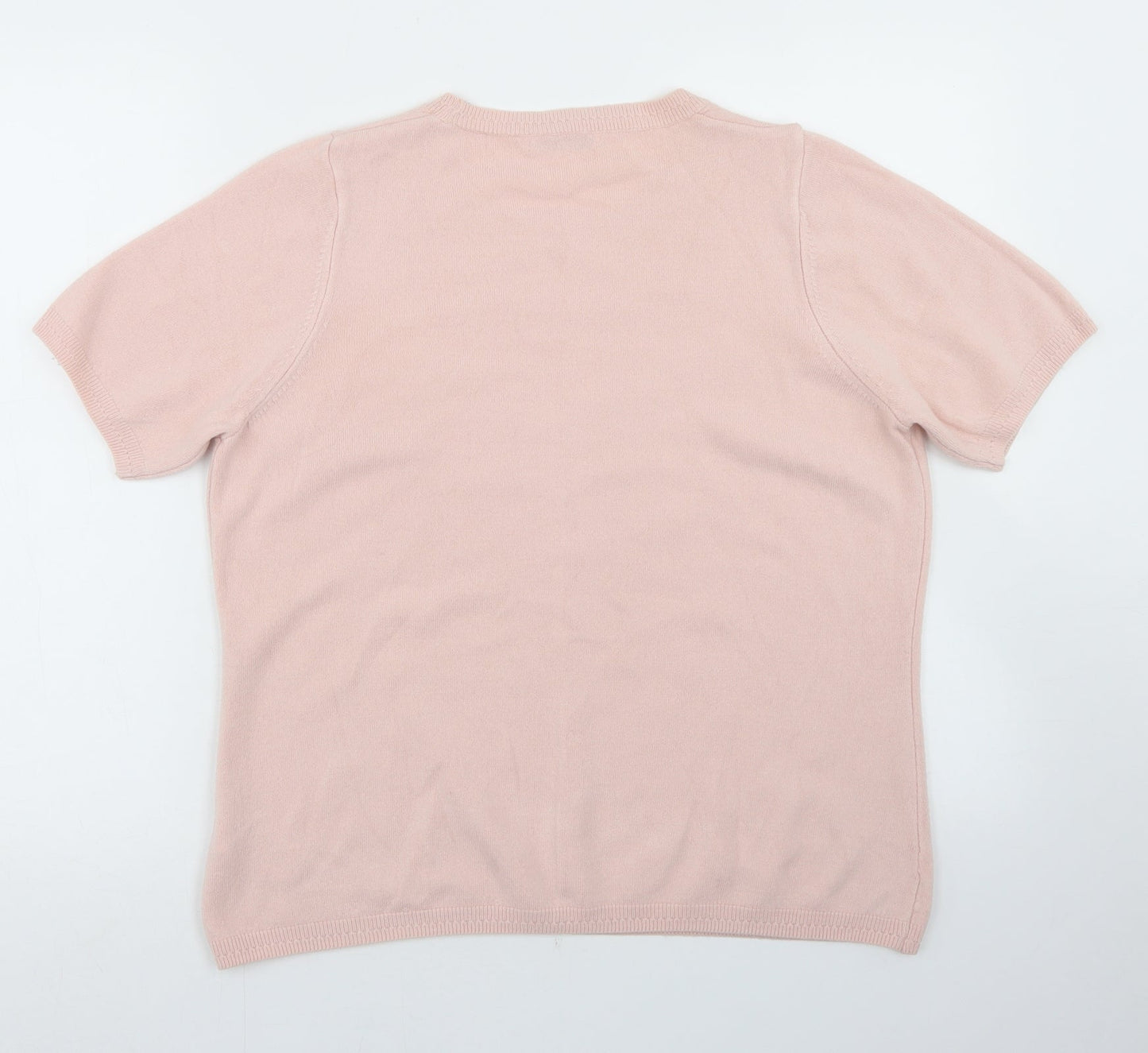 Marks and Spencer Womens Pink Crew Neck  Acrylic Pullover Jumper Size 16