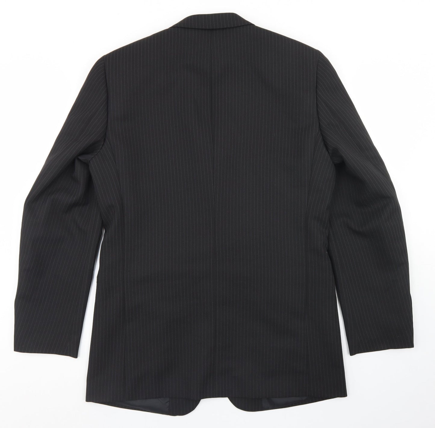 Taylor & Wright Mens Black Striped Polyester Jacket Blazer Size 40
