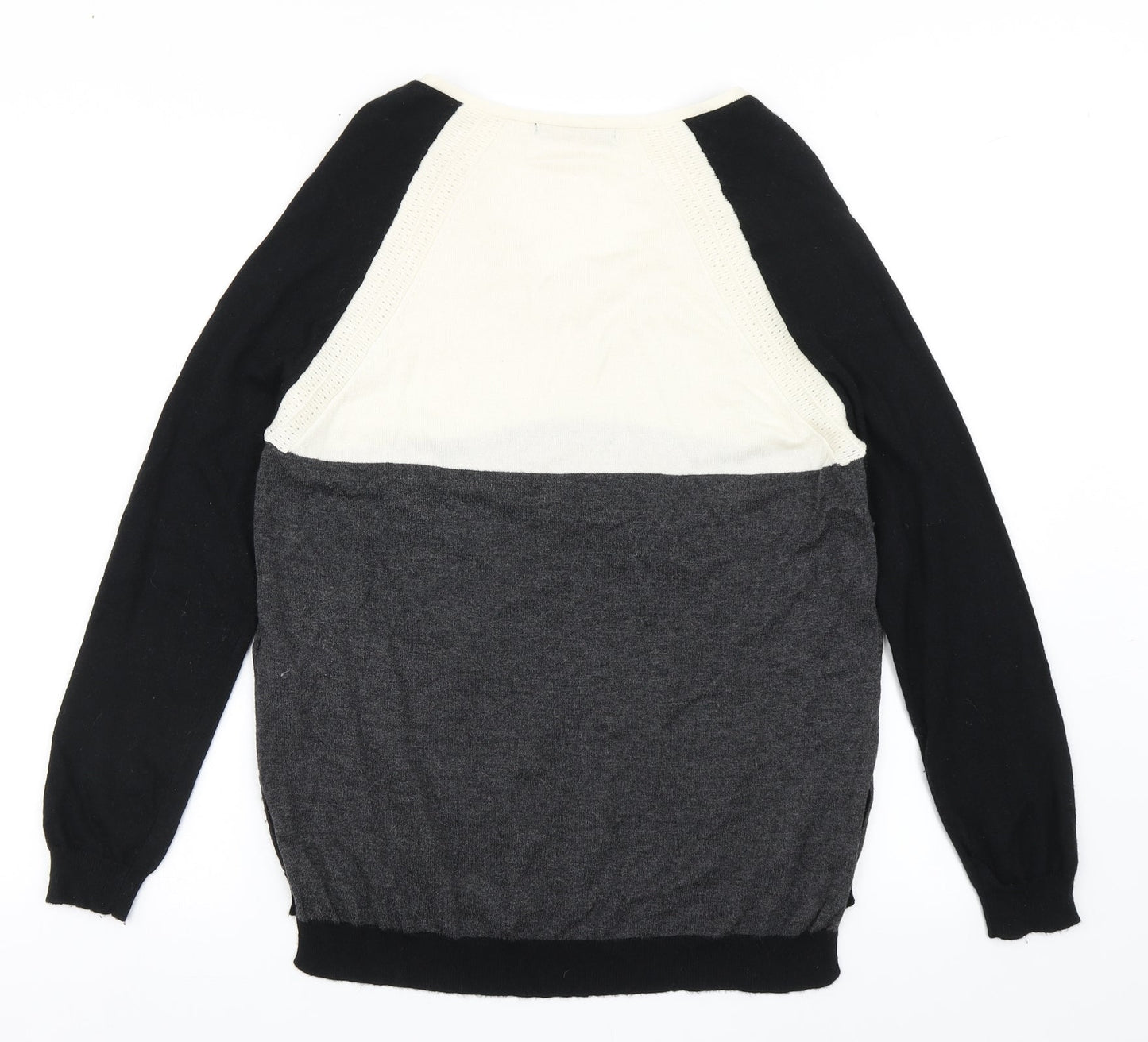 Marks and Spencer Womens Multicoloured V-Neck  Wool Pullover Jumper Size 8