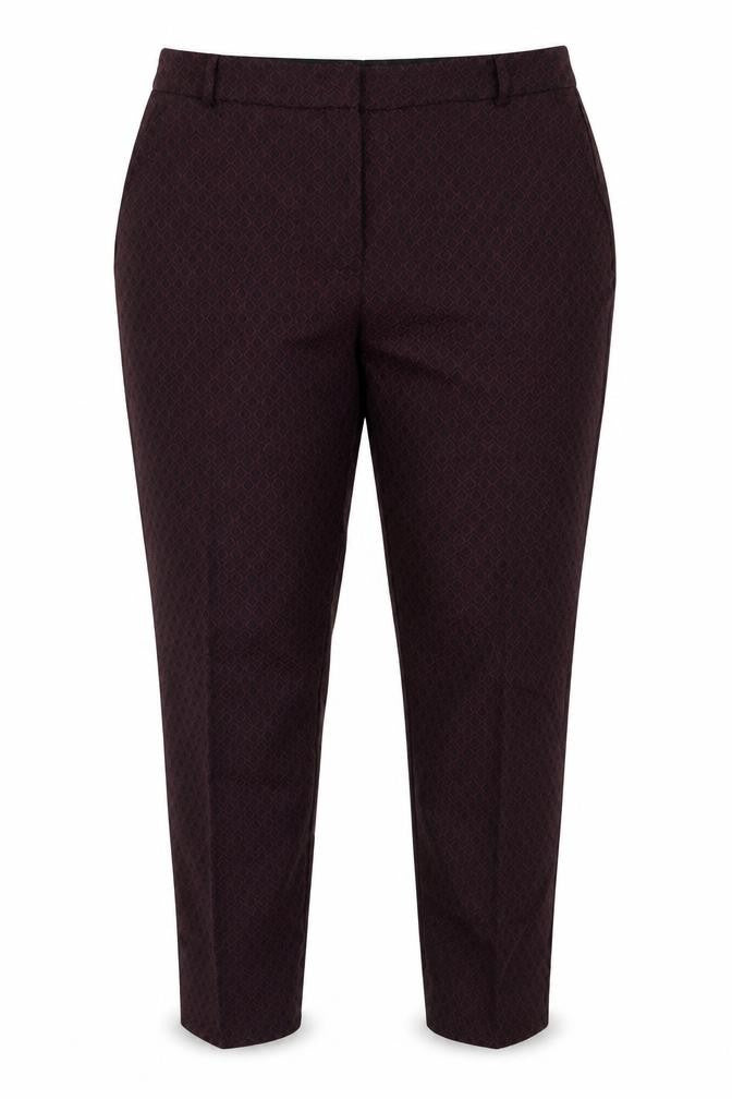 Miss Selfridge Womens Purple Geometric Polyester Trousers  Size 14 L27 in Regular Zip