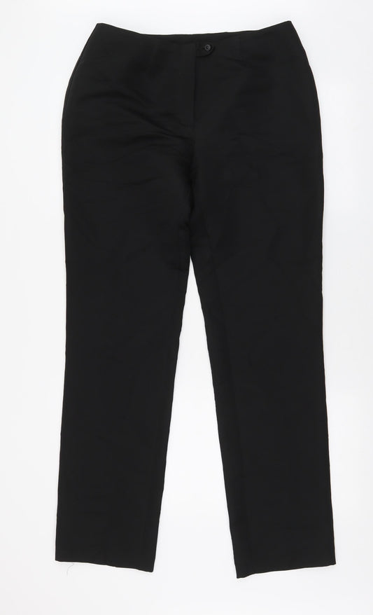 United Colors of Benetton Mens Black  Polyester Trousers  Size S L31 in Regular Zip