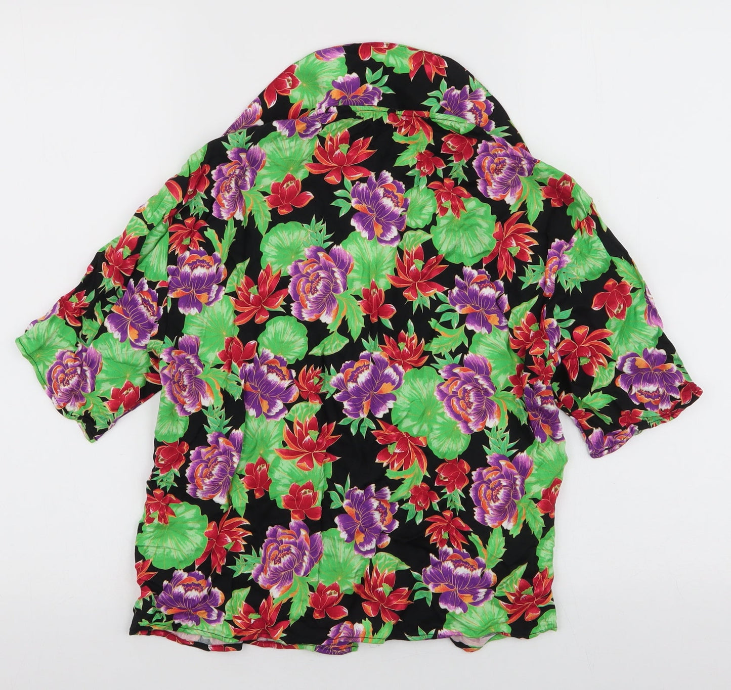 Zara Womens Multicoloured Floral Viscose Basic Blouse Size XS Collared