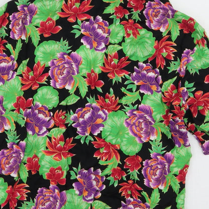 Zara Womens Multicoloured Floral Viscose Basic Blouse Size XS Collared
