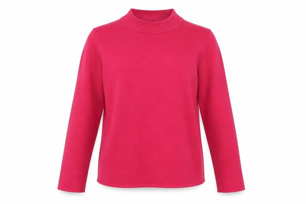Bonmarché Womens Pink Crew Neck Acrylic Pullover Jumper Size 10