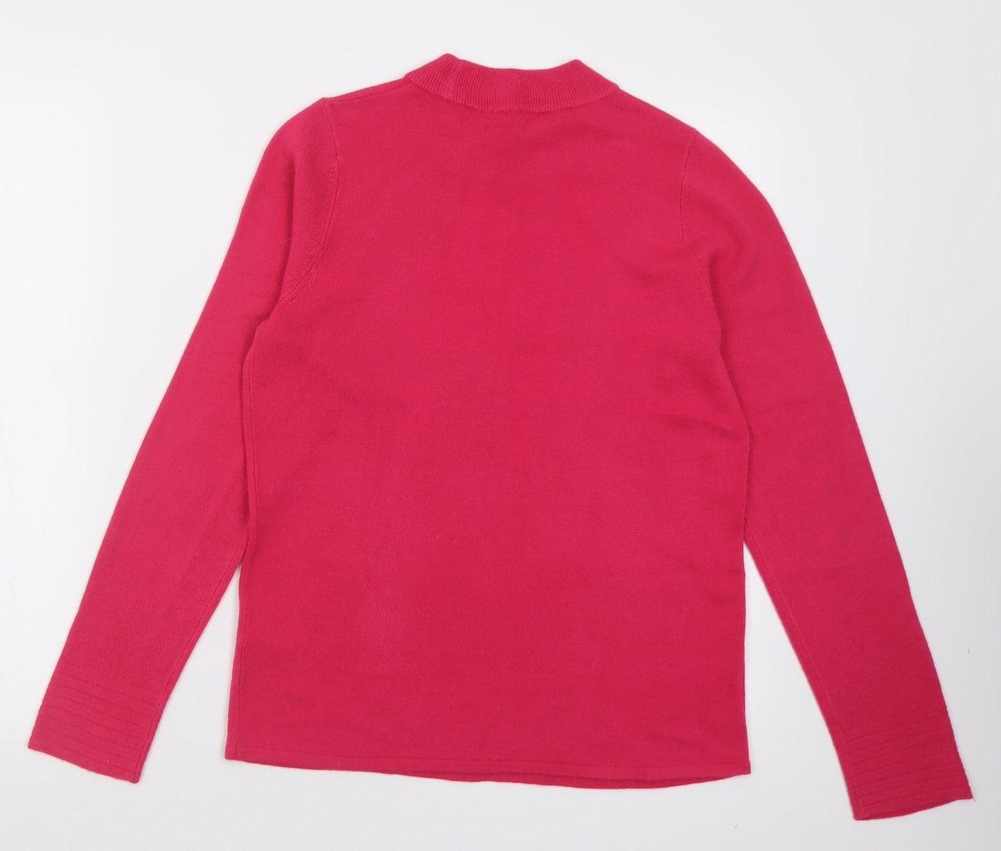 bonmarch Womens Pink Crew Neck  Acrylic Pullover Jumper Size 10