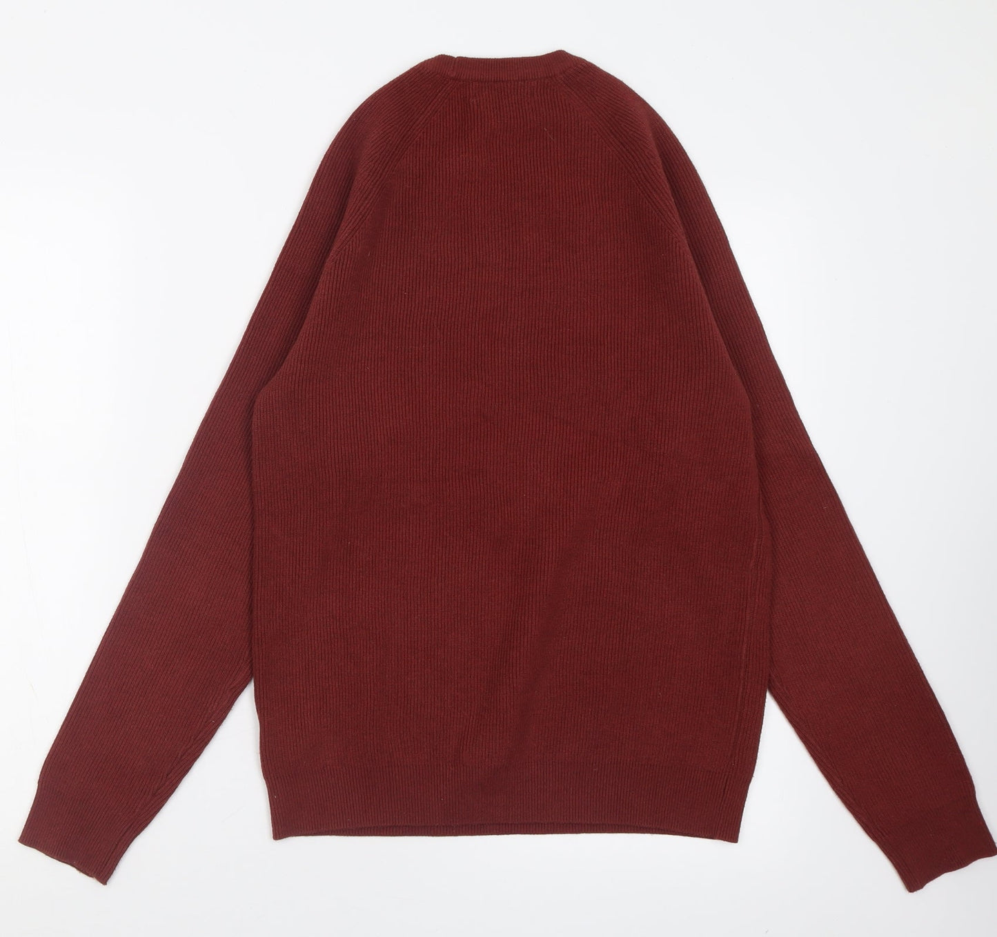 Marks and Spencer Mens Brown Crew Neck  Cotton Pullover Jumper Size S