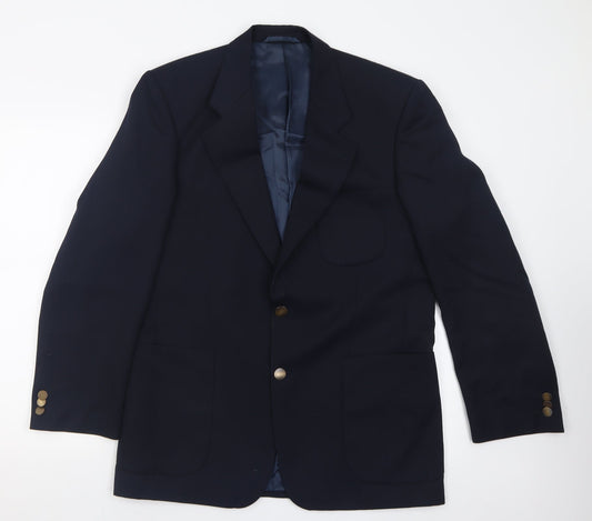 Wellington Mens Blue  Wool Jacket Suit Jacket Size 38