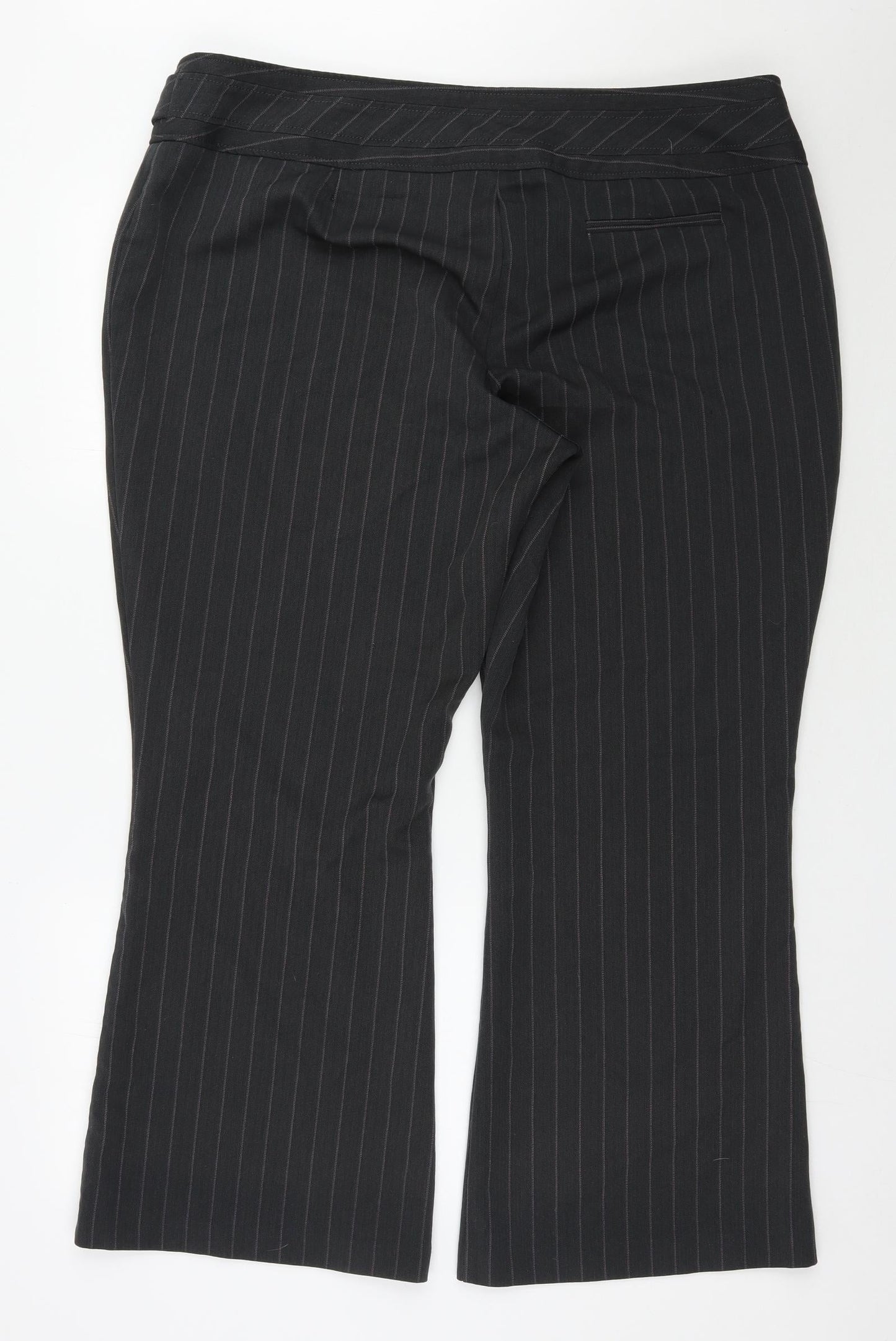Evie  Womens Grey Herringbone Polyester Trousers  Size 20 L29 in Regular Zip