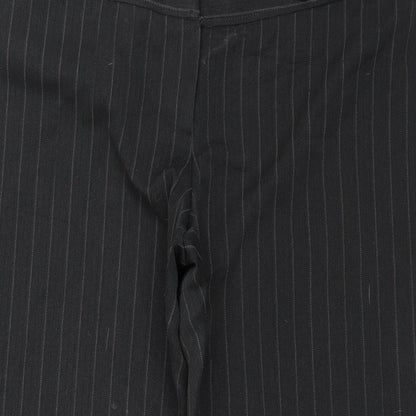 Evie  Womens Grey Herringbone Polyester Trousers  Size 20 L29 in Regular Zip