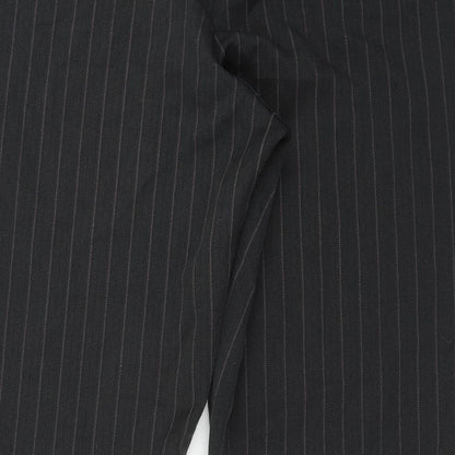 Evie  Womens Grey Herringbone Polyester Trousers  Size 20 L29 in Regular Zip