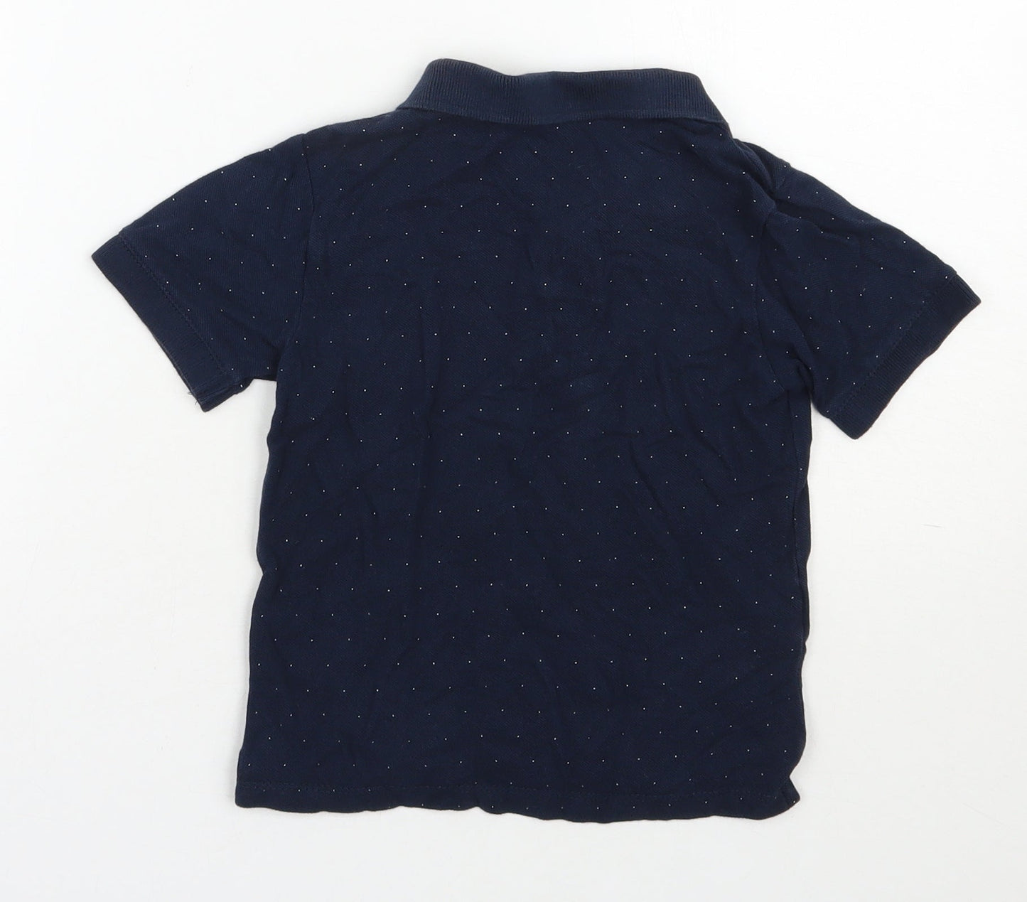 MNG  Boys Blue Spotted Cotton Basic Polo Size 6 Years Collared Button