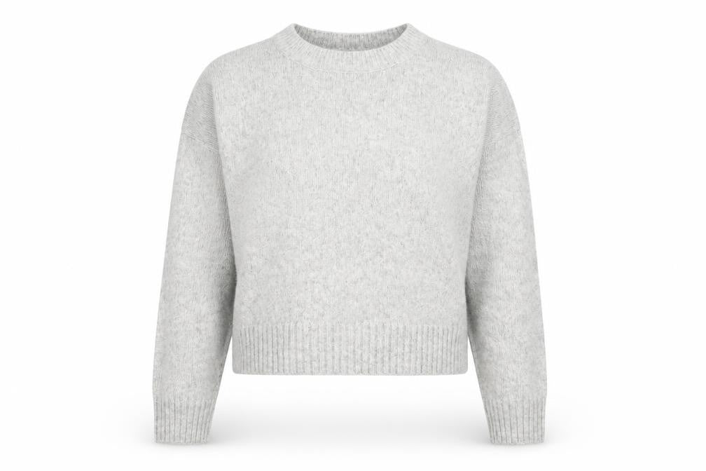 New Look Womens Grey Round Neck  Acrylic Pullover Jumper Size M