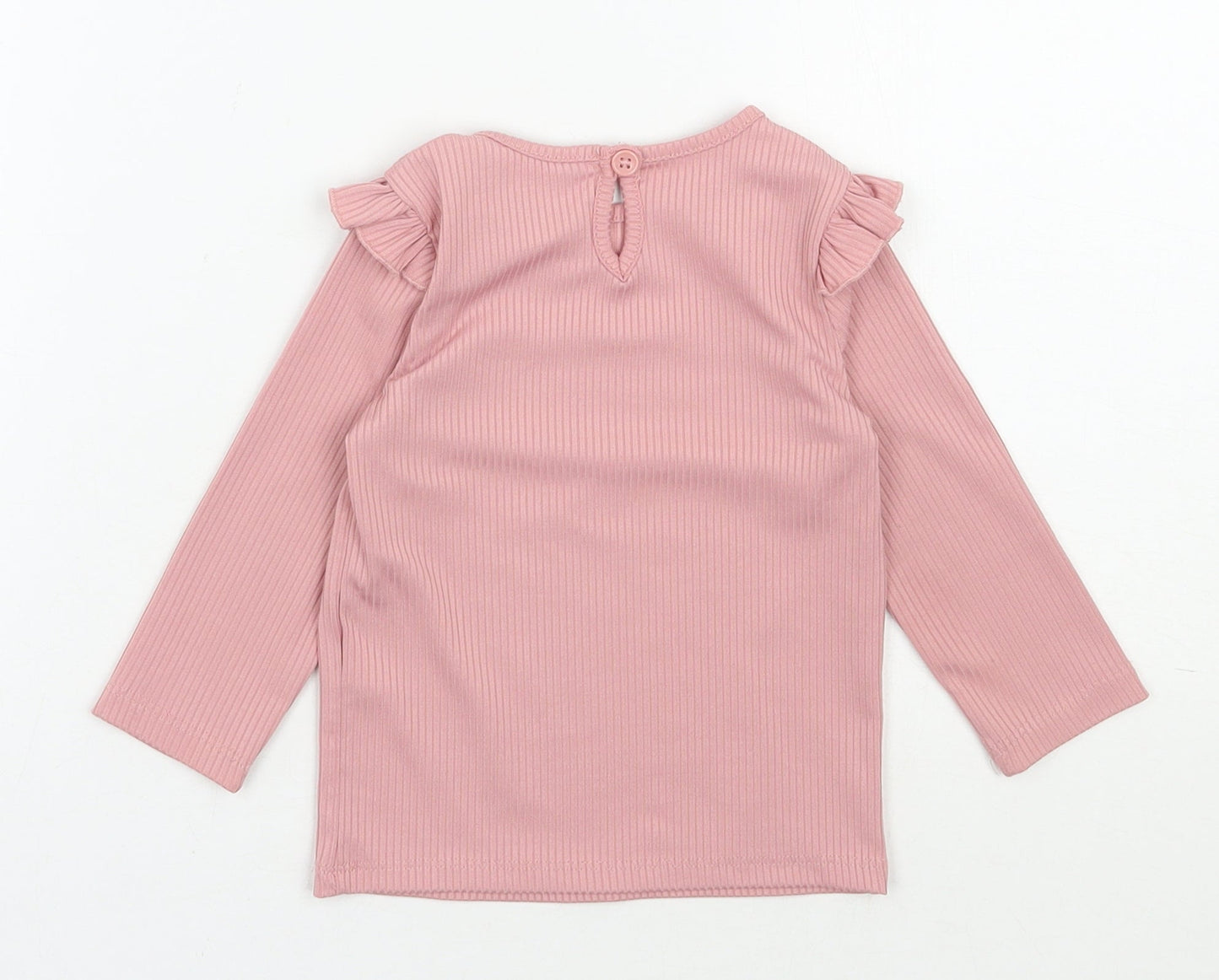 Primark Girls Pink  Polyester Pullover Casual Size 9-12 Months Round Neck Pullover