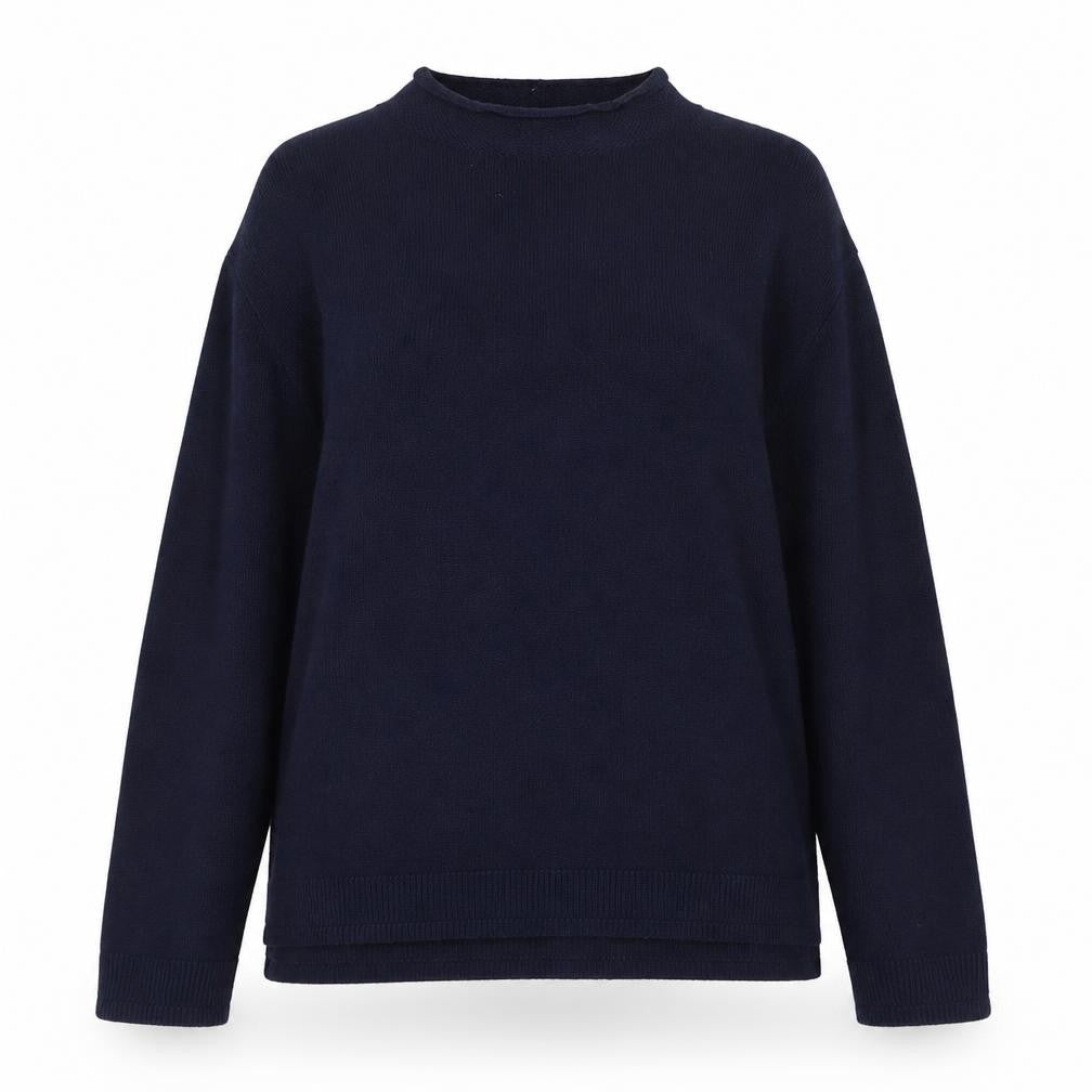 Marks & Spencer Womens Blue Mock Neck  Viscose Pullover Jumper Size 14