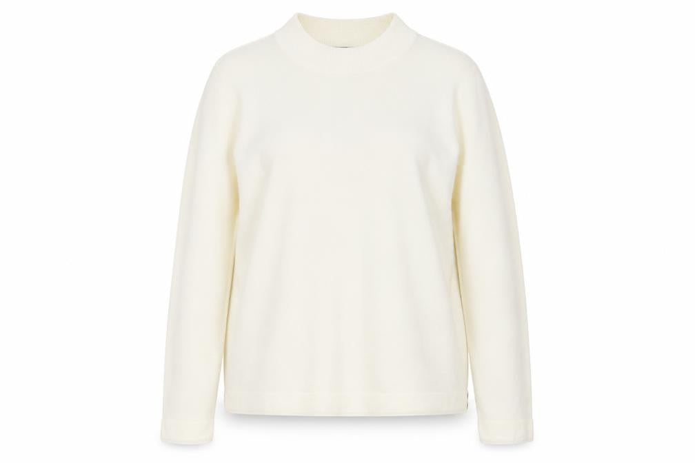 Bonmarché Womens Ivory Round Neck Acrylic Pullover Jumper Size L