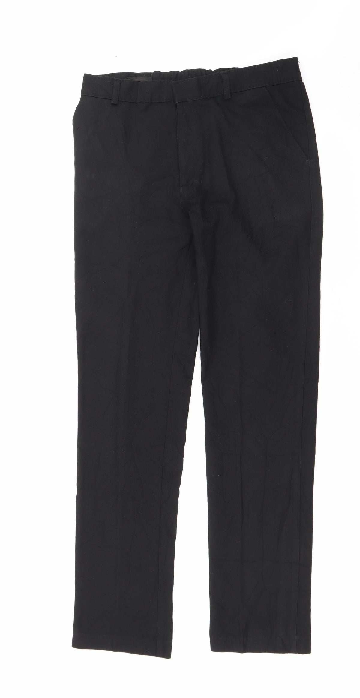 Preworn Womens Black  Polyester Trousers  Size 30 in L30 in Regular Zip
