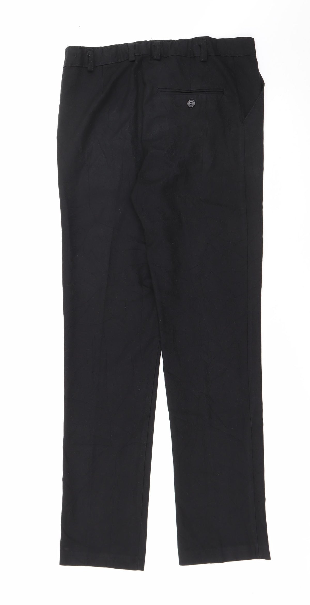 Preworn Womens Black  Polyester Trousers  Size 30 in L30 in Regular Zip