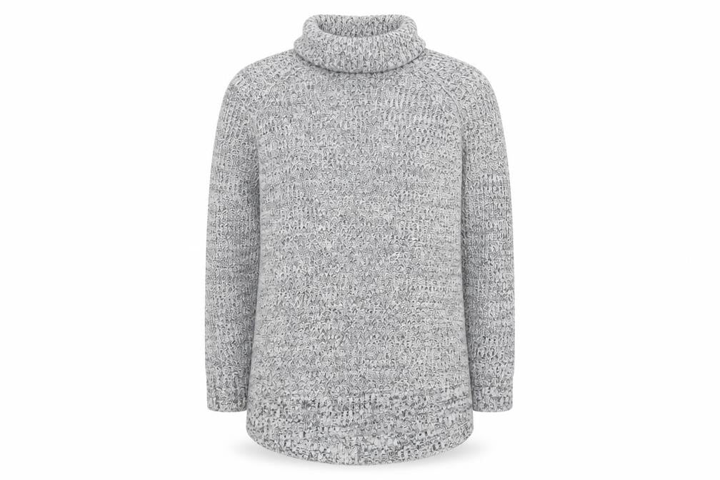 H&M Womens Grey Roll Neck  Cotton Tunic Jumper Size S
