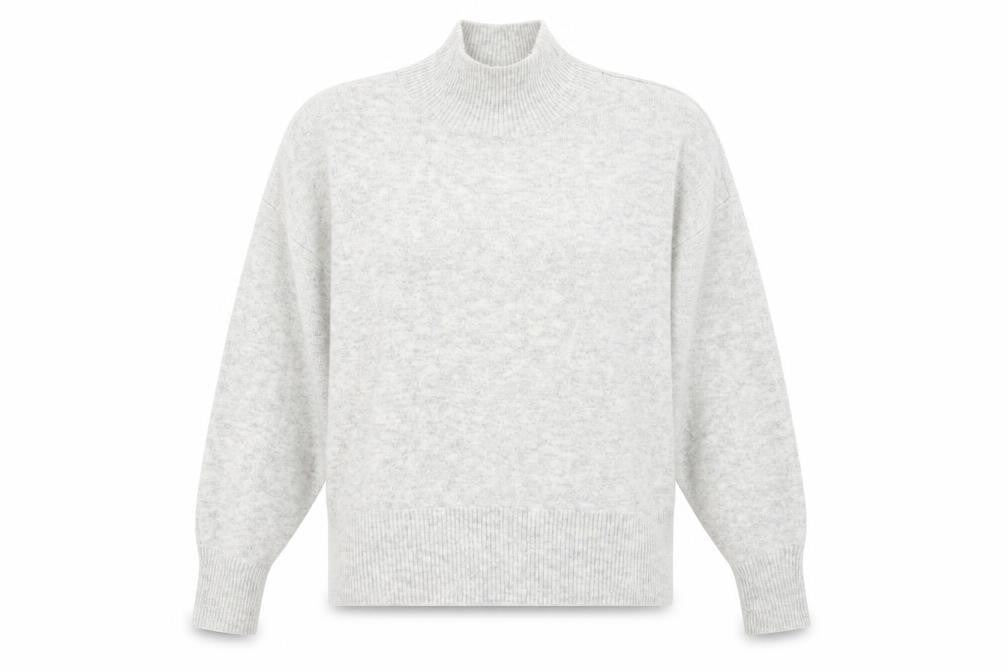H&N Womens Grey High Neck  Acrylic Pullover Jumper Size M