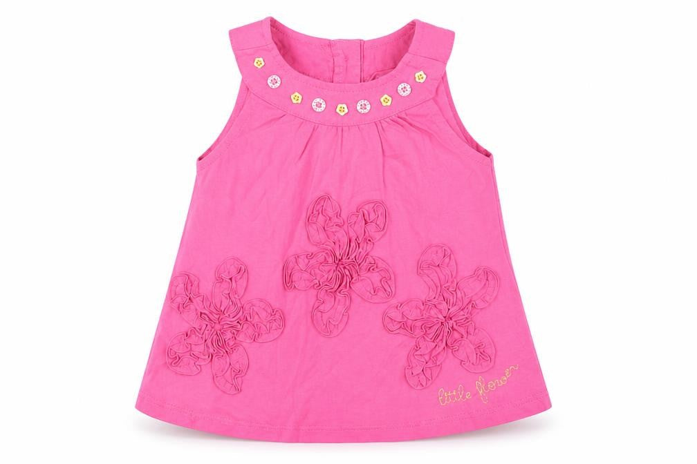 Dunnes Stores Baby Pink  Cotton Tunic Tank Size 6-9 Months Crew Neck Button