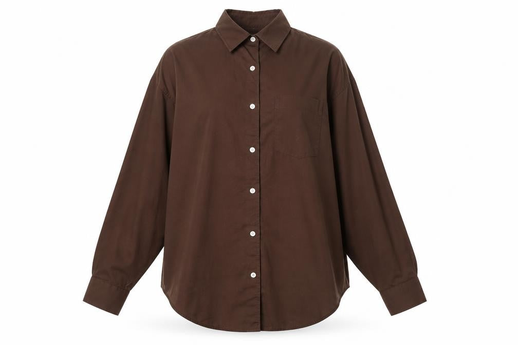 COLLUSION Womens Brown  Polyester Basic Button-Up Size 4 Collared