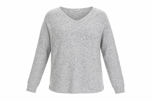 Springfield Womens Grey V-Neck  Polyester Pullover Jumper Size M