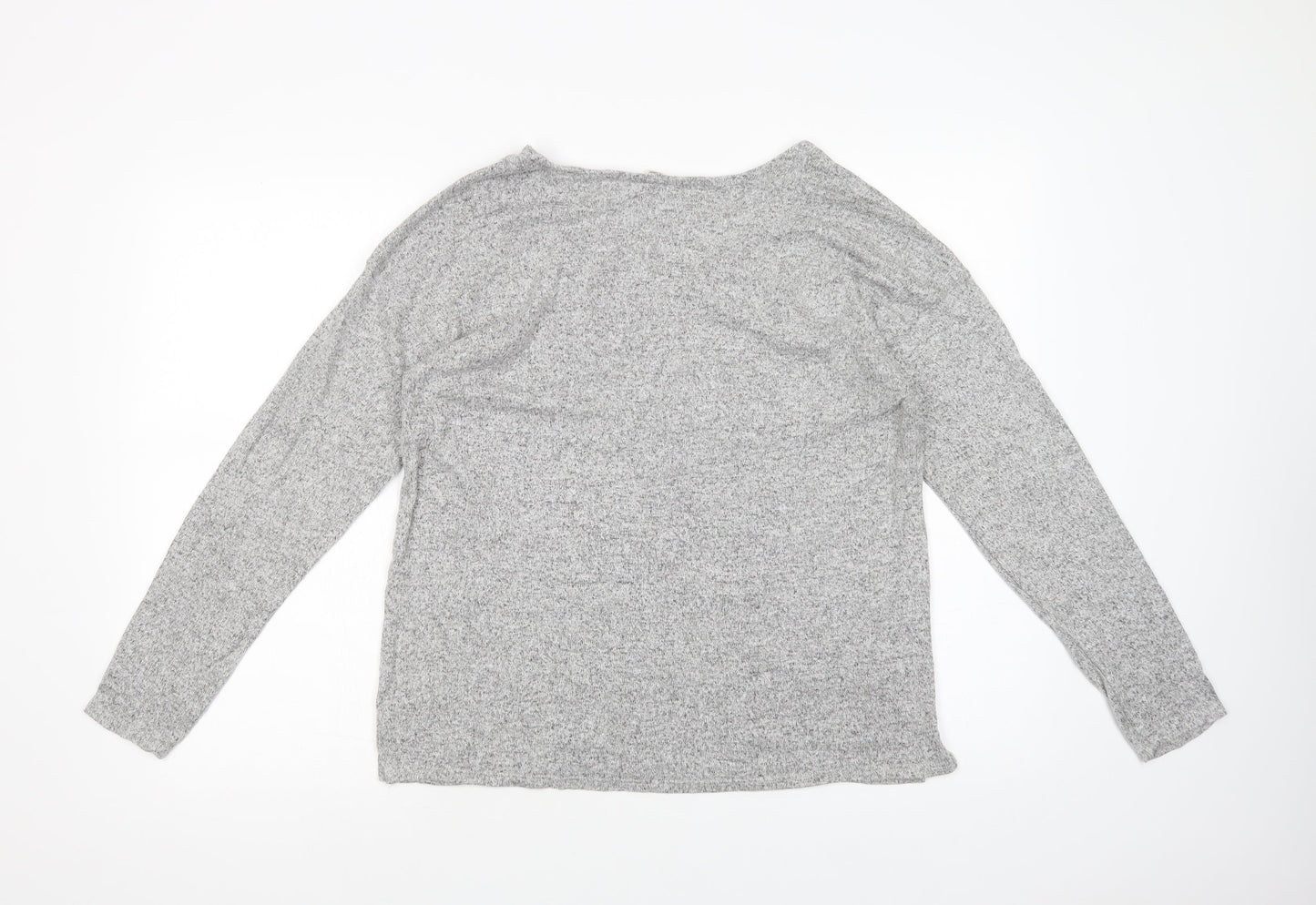 Springfield Womens Grey V-Neck  Polyester Pullover Jumper Size M
