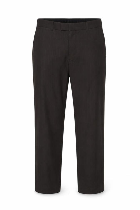 Burton Mens Brown Striped Polyester Dress Pants Trousers Size 38 in L31 in Regular Button